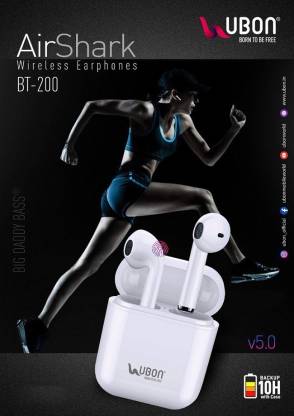 Ubon BT-200 Wireless Earbuds|Built-in 10hrs Backup Bluetooth Headset  (White, True Wireless)